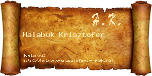 Halabuk Krisztofer névjegykártya